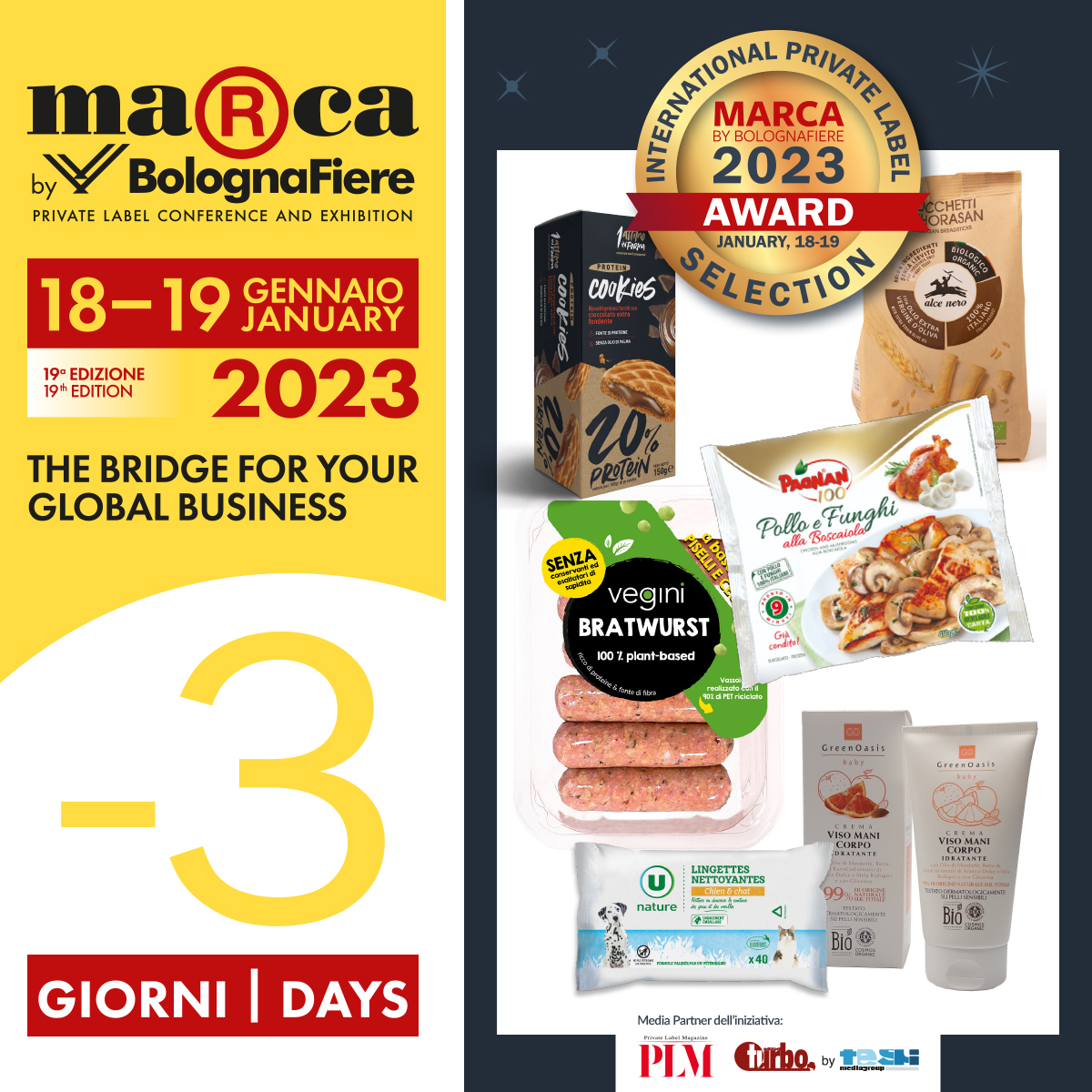 MarcaByBF's tweet photo. 🇮🇹 -3 giorni a #MarcaByBF23
900 #espositori, insegne #italiani e #internazionali e il ricco calendario di #eventi creano il contesto per la #business community di @MarcaByBF. Grande riscontro per la seconda edizione del #IPLSAward. Prodotti in anteprima▶️ https://t.co/6M2JRufjSv https://t.co/0o8tJerzN9