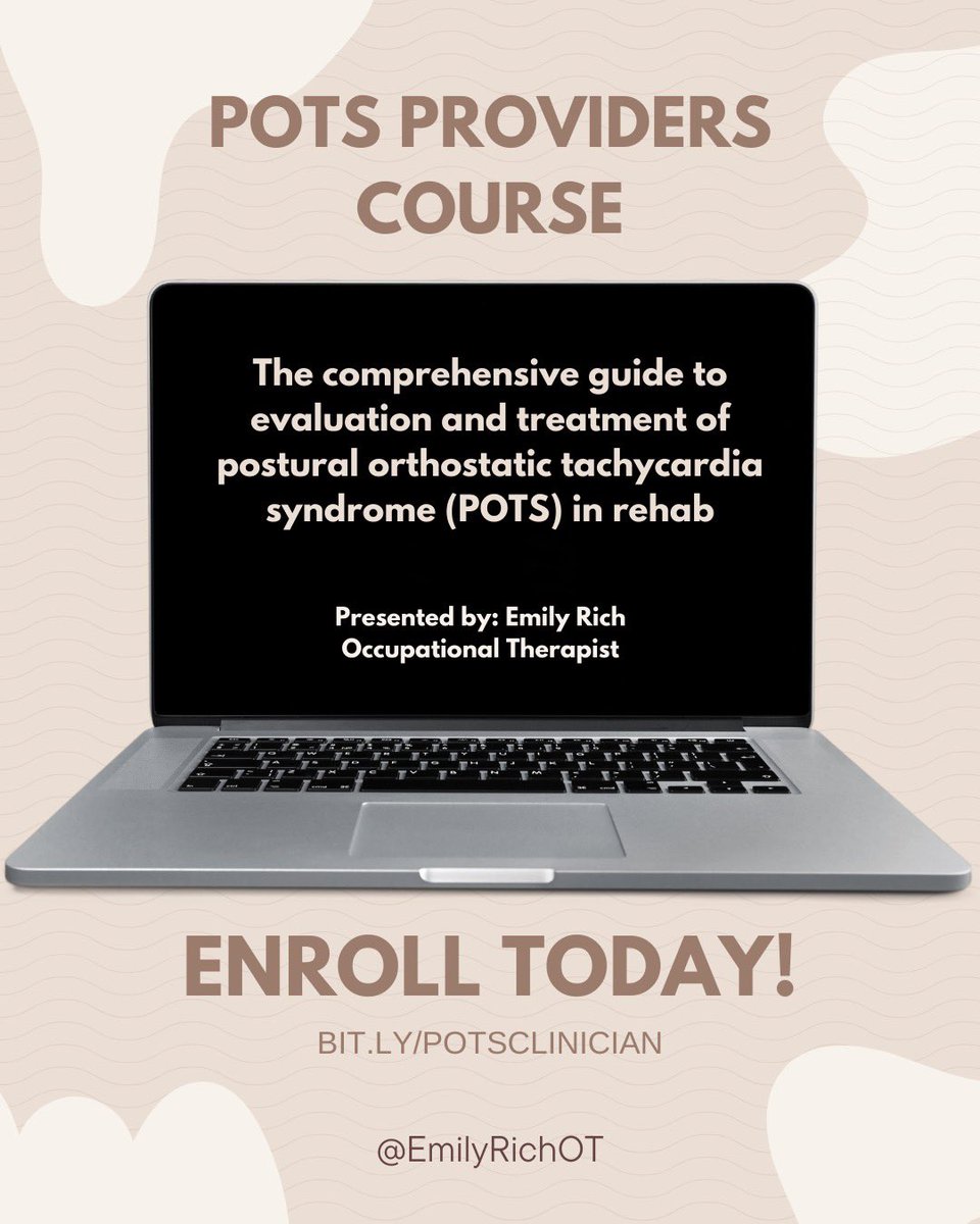 EmilyRichOT's tweet photo. Health care providers: register through 1/16 using code “earlybird” for 15% off the #POTS Providers Course. You’re going to love this comprehensive guide! https://t.co/IVuAMdhn4m #dysautonomia #physicaltherapist #occupationaltherapist #longcovid #healthcare #CEU https://t.co/Pt4jSb13Qi