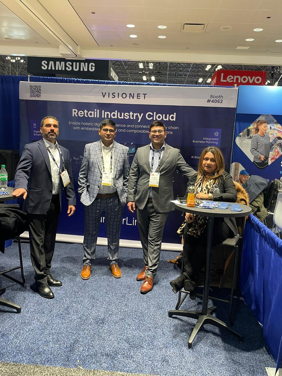 Visionet's tweet image. Live from #NRF2023, meet our experts at booth #4062 to explore more about retail industry cloud.

#retail #industrycloud #retailindustrycloud #visionet #partnerlinq #composable #supplychain
