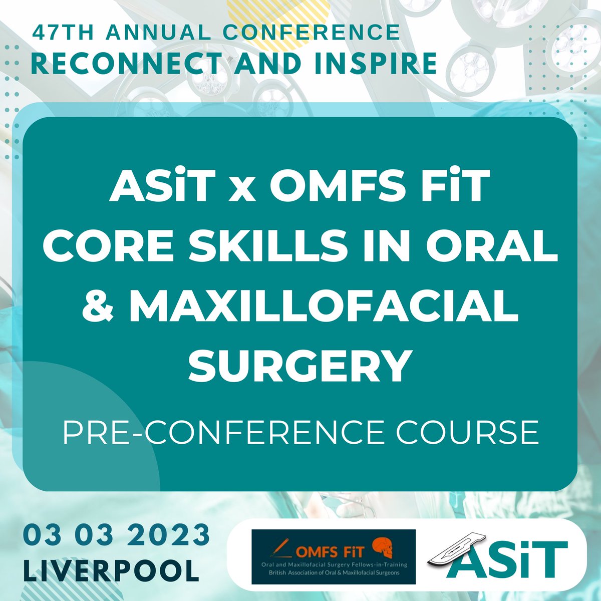 ASiTofficial's tweet photo. 💀 ASiT x OMFS FiT Core Skills in OMFS Course 💀 

Thinking of a career in #OMFS? 

Join us for our one-day course at #ASiT2023 on managing oral maxillofacial trauma 💥! 

👥 Limited spaces available 

🔗 https://t.co/6poZRNyeHs

#ReconnectAndInspire https://t.co/8BdpHUeBsy