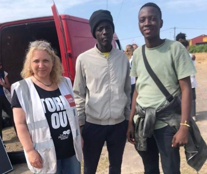 Leftwant2bRight's tweet photo. Here's Marxist communist SWP/TUC Labour party activist #AnyaCook of #TWAFA #HopeNotHate's grooming trafficking ring - working with other Labour NGO's Cllr's for Care4Calais recently. https://t.co/c4ndQaWUeA