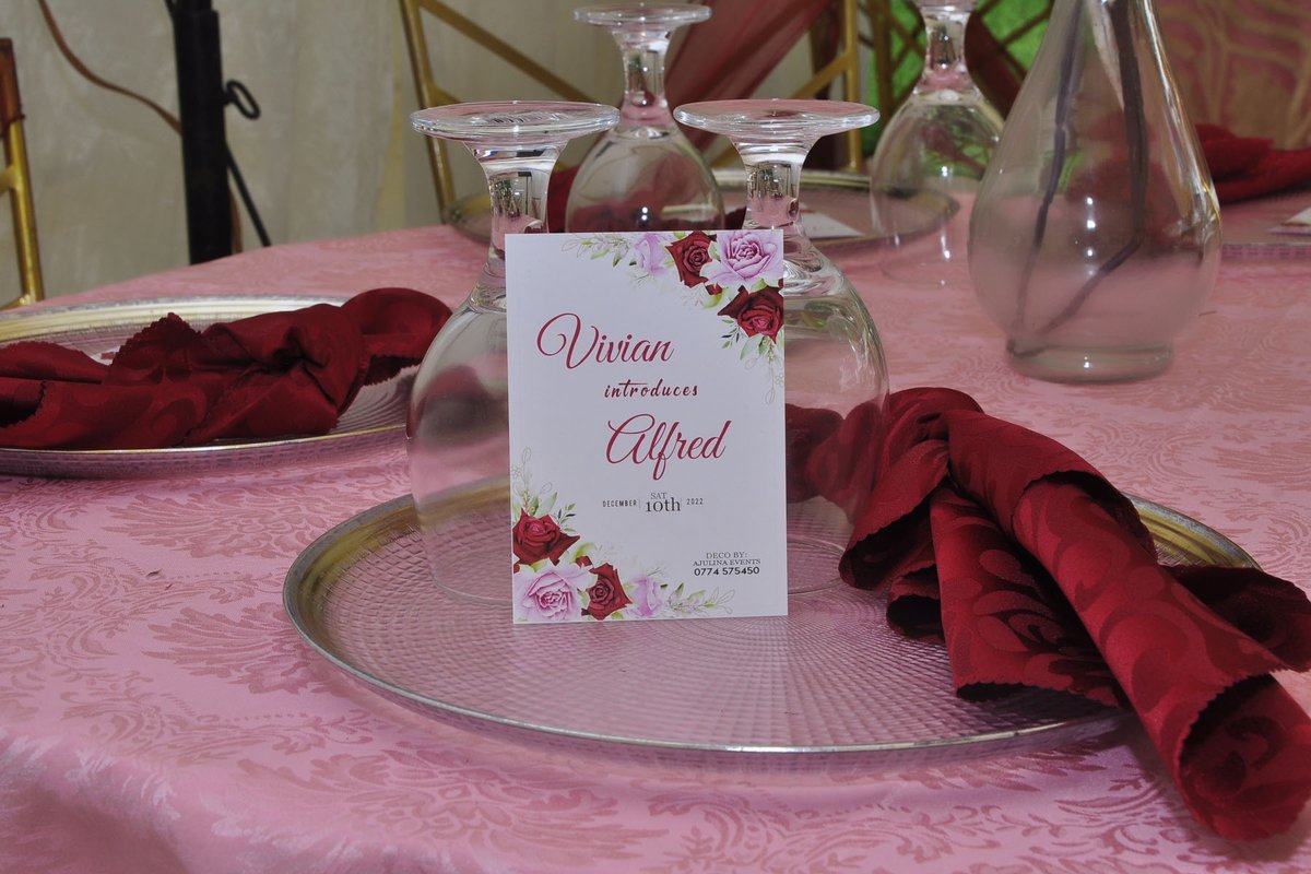 AjulinaEvents's tweet photo. Vivian introduces Alfred
Theme: Maroon,peach and gold
Ajulina events
#simplifiedperfection https://t.co/Lv7TjCiKnc