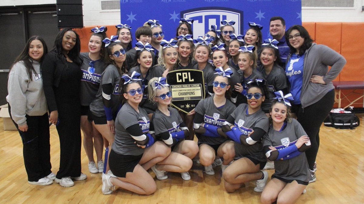 THS_cheer22's tweet photo. Ladies and gentlemen I present to you your Northside Queens and Kings and your 2023 Chicago Public League CHAMPIONS Taft High School!!!!!!!!!! https://t.co/JMETk8nzwI