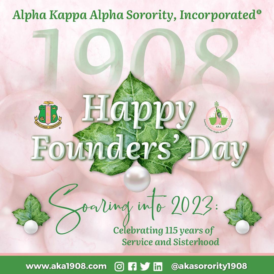 AKA_UEO's tweet photo. Happy Founders’ Day to all of the sisters of Alpha Kappa Alpha Sorority, Inc.® 💚💕 We are so proud to celebrate 115 years of sisterhood and service on 1/15!!! https://t.co/BvNaxPTahx