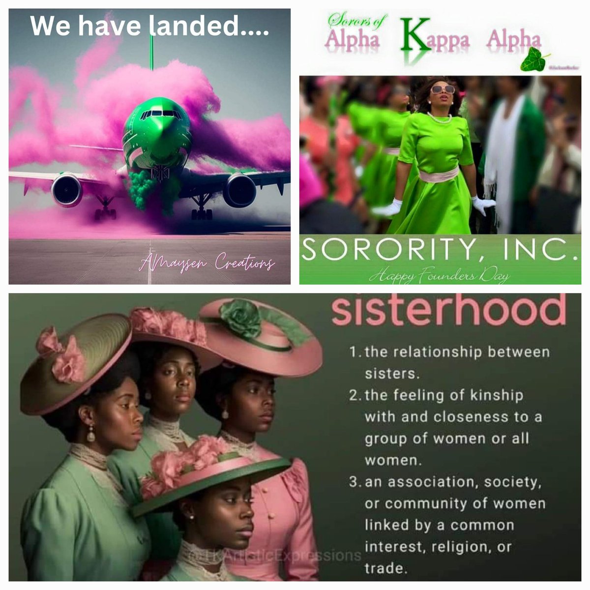 Happy Founders' Day to my OH SO awesome sorors of Alpha Kappa Alpha Sorority, Incorporated 💗💚💗💚. We look mighty good for 115 years 😉.

**Silver Star loading in T - 44 days 🥰🥰**
#AKA1908 #SweetMuPi #EthelsDaughters #ByMeritandCulture #WeHelpEachOther