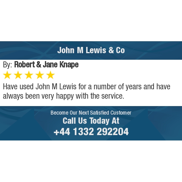 JohnMLewisCo's tweet photo. 5 Star: Robert &amp;. "Have used John M Lewis for a number of years and have always been very happy with the service." https://t.co/P0gYIrUSwt