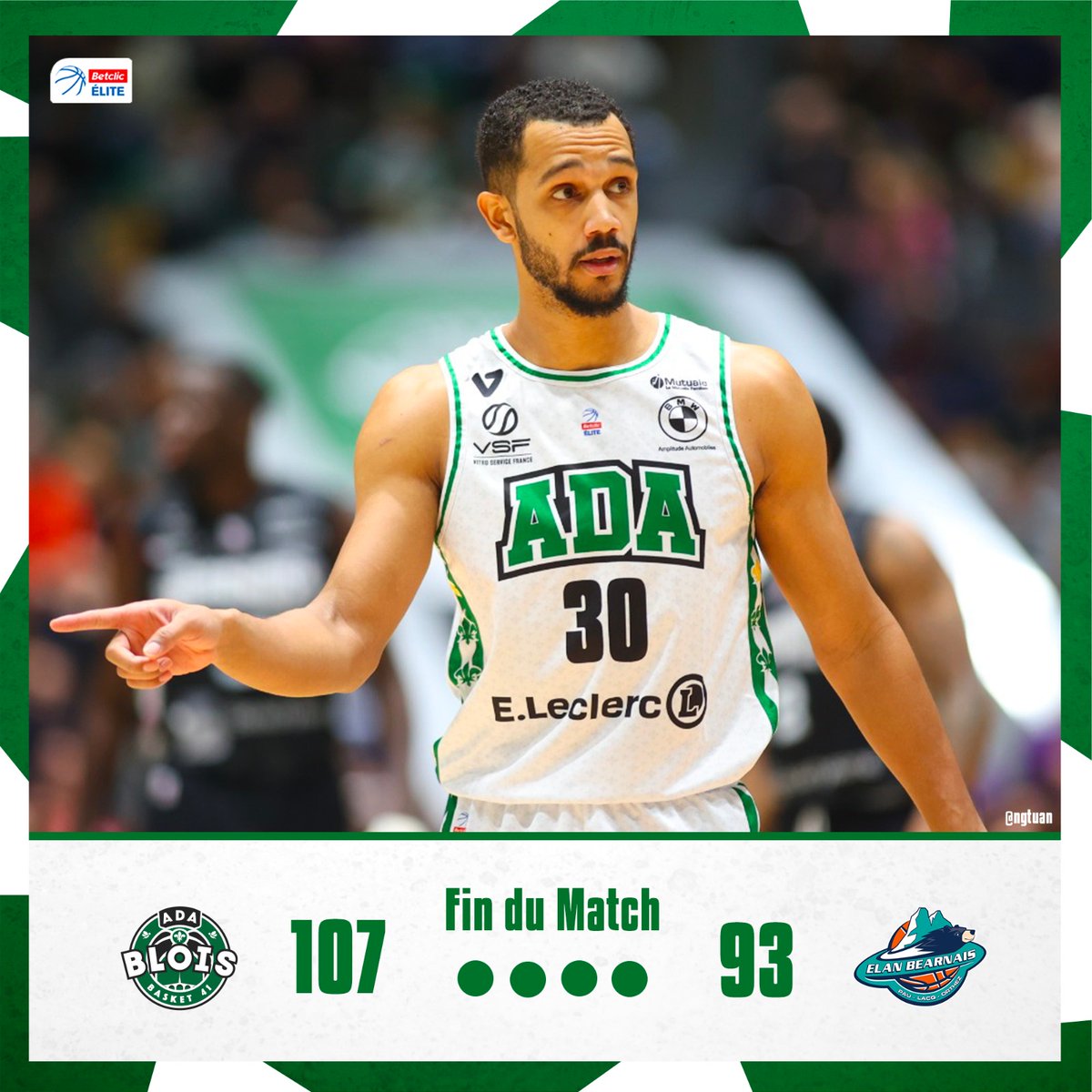 ADABloisBasket's tweet photo. 𝗩𝗜𝗖𝗧𝗢𝗢𝗢𝗢𝗜𝗥𝗘 ! ✅

L'ADA s'offre une victoire de prestige qui fait du bien ! 😃 Immense merci pour votre soutien et votre énergie dont nos joueurs ont su se nourrir cet après-midi ! 💚

📸 @ngtuan 

#BetclicElite #ADABlois https://t.co/3B9HVfLpfI
