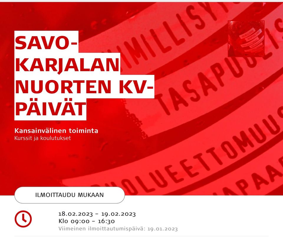 SPRTikkurila's tweet photo. Hei nuori!
🌍 Oletko kiinnostunut kansainvälisestä toiminnasta Punaisessa Ristissä?
🌏 Kv-päivillä kuulet Punaisen Ristin kansainvälisistä tehtävistä ja pohditaan miten voit alkaa rakentaa polkua niitä kohti.
Ilmoittaudu mukaan 👇🏽
https://t.co/A2DRDAS9uV
#punainenristi https://t.co/qq015jLTTG