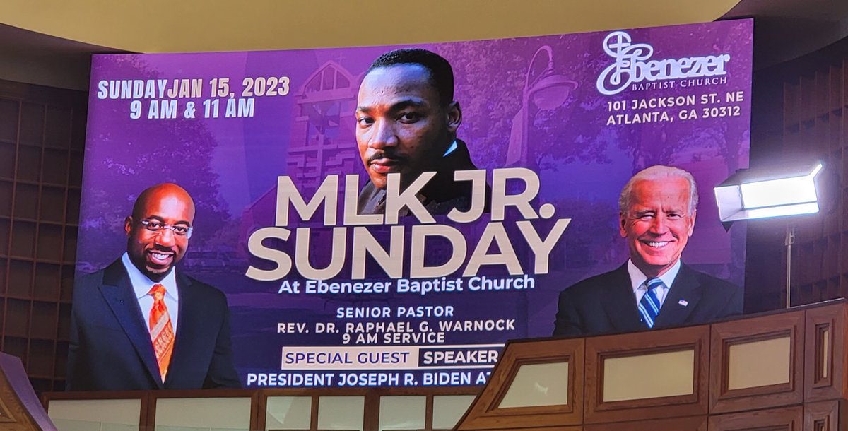 #MLK service on MLK Sunday in the church pastored by MLK with the President of the United States #MLKDay