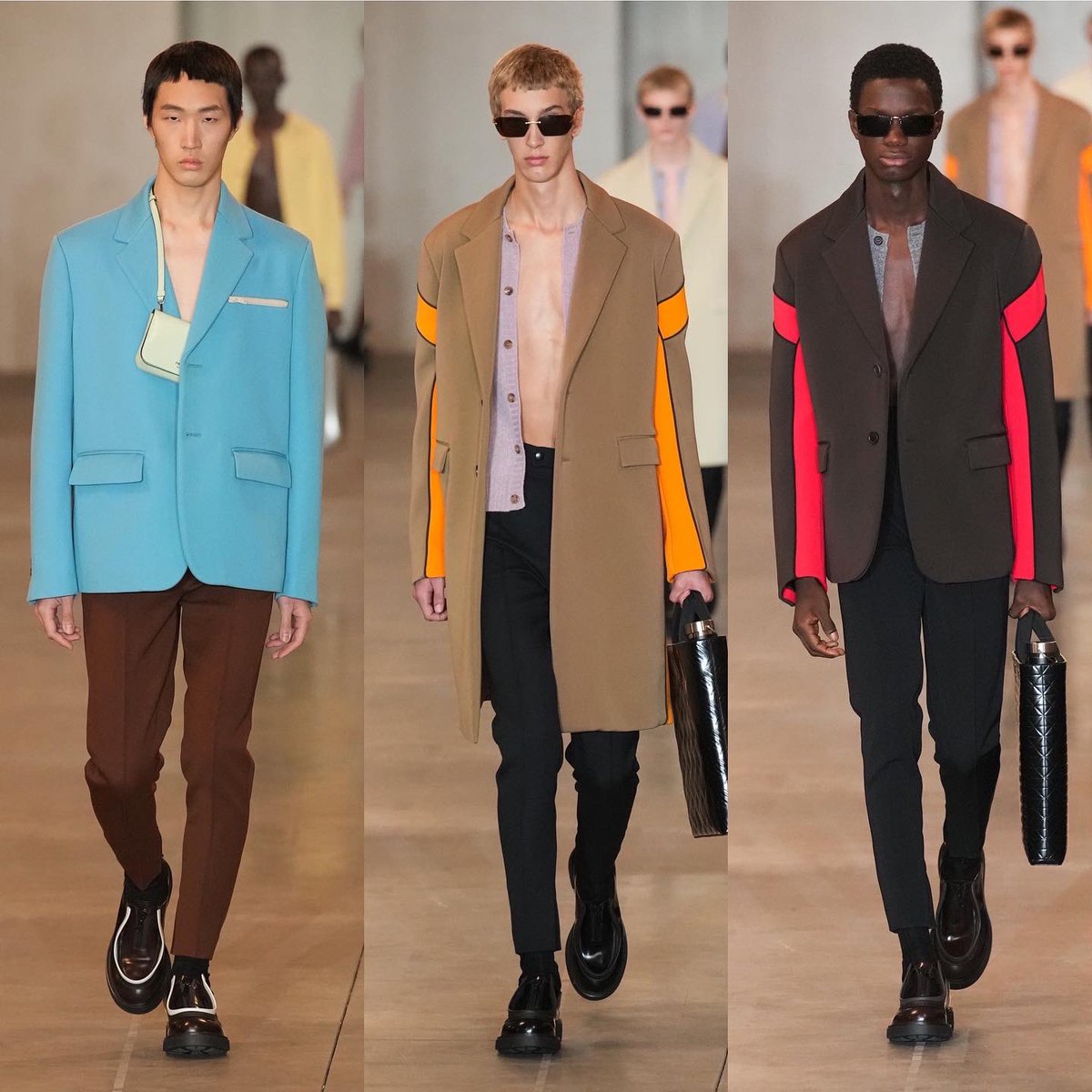 ElleMenThailand's tweet photo. รวมลุคเด็ดจากโชว์ @Prada Men’s Fall/Winter 2023 โดยสองนักออกแบบในตำนาน Miuccia Prada และ Raf Simons เสริมกองทัพมินิมอล Milan Men’s Fashion Week ให้สตรองยิ่งขึ้นไปอีกขั้น! 

#ELLEMENpicks

#ELLEMENthailand
#PradaFW23
#MFW https://t.co/kuzNbI1FFo