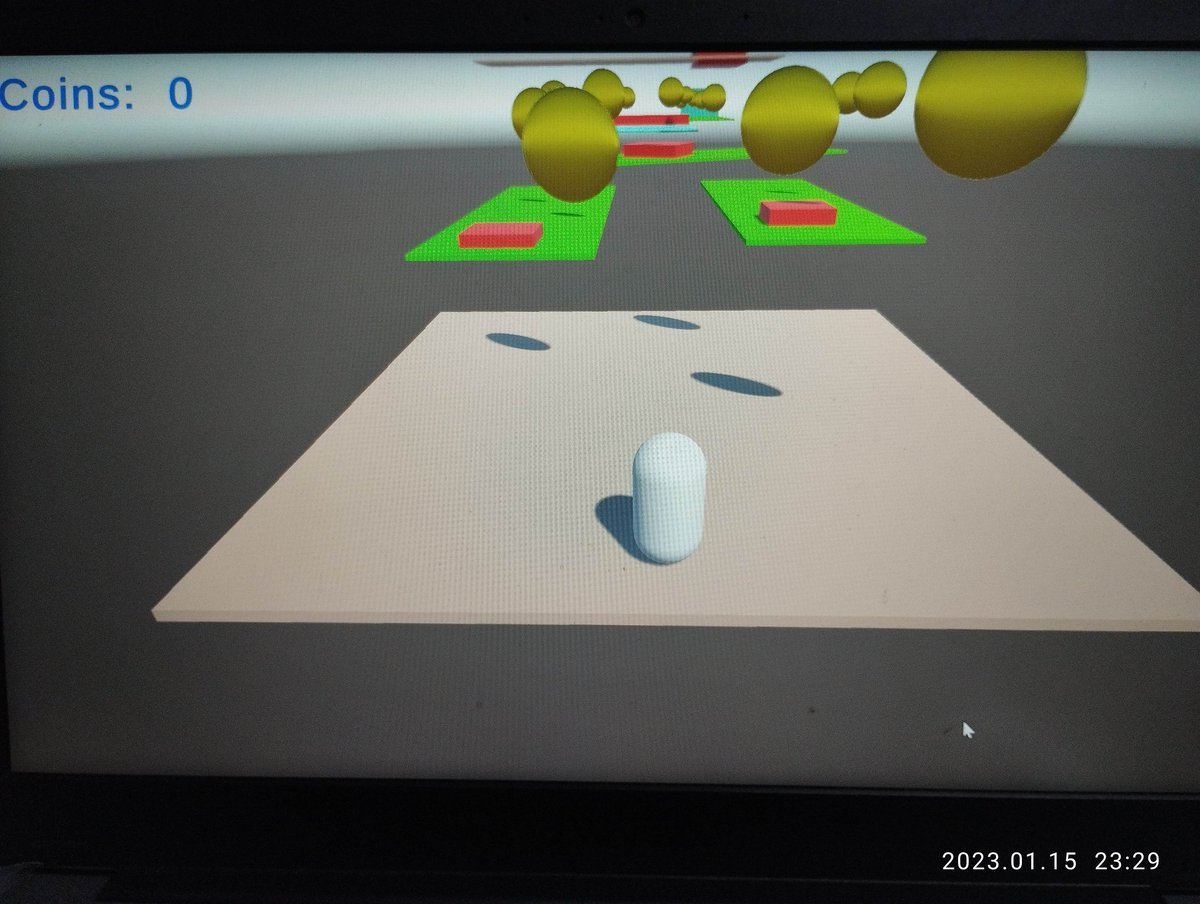 2021CaptainAnna's tweet photo. I watched 10 videos fm @codinginflow &amp; tried C#. Made Unity 3D Game.  Pls download whole Folder &amp; unzip,  click 4Jan2023Try.exe to play. Space Bar to jump &amp; 4 arrow / WASD keys to move. Press CTRL+ALT+DEL &amp; select 4Jan2023Try.exe to end.  #Unity #csharp
https://t.co/xChMhs5yFz https://t.co/LlbDXzXBTC