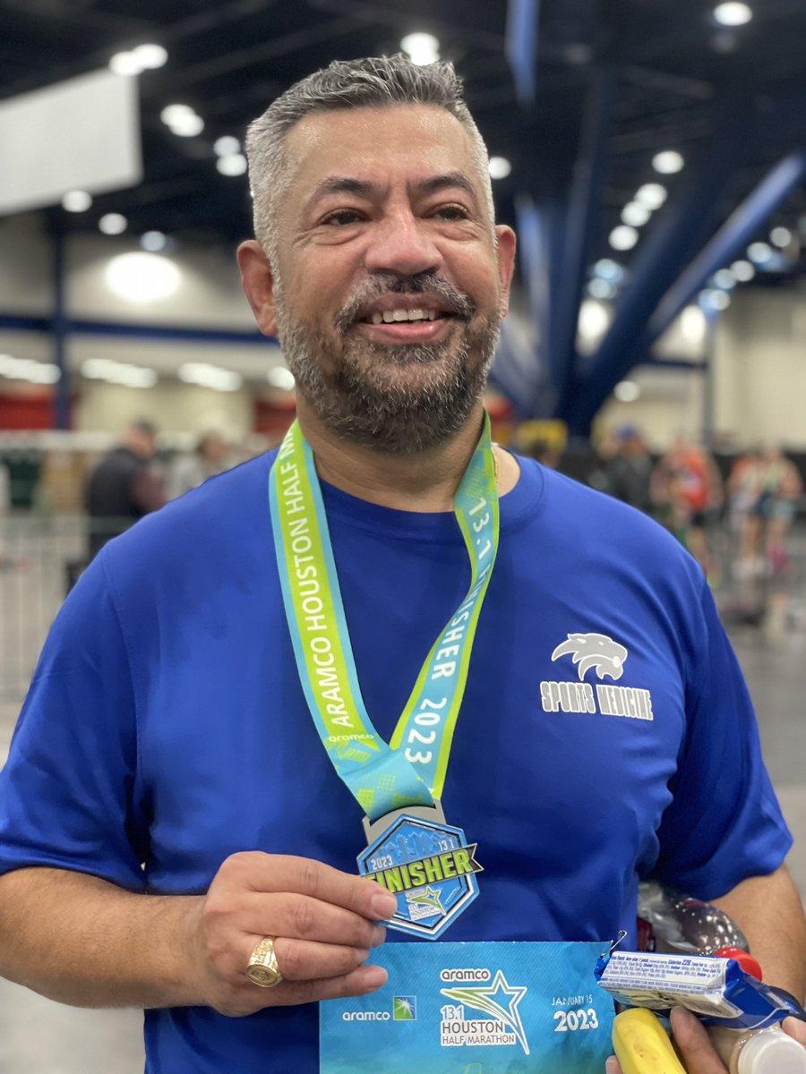 Just finished my 7th consecutive Half with my PR 2:13:31 unofficial time. <a href="/HoustonMarathon/">Houston Marathon</a> Represented ALL Panthers <a href="/KingHSPanthers/">CE King High School</a> but dedicated this for one @JenniferWilliams Let’s Go, I am ready for 2024 already 😀