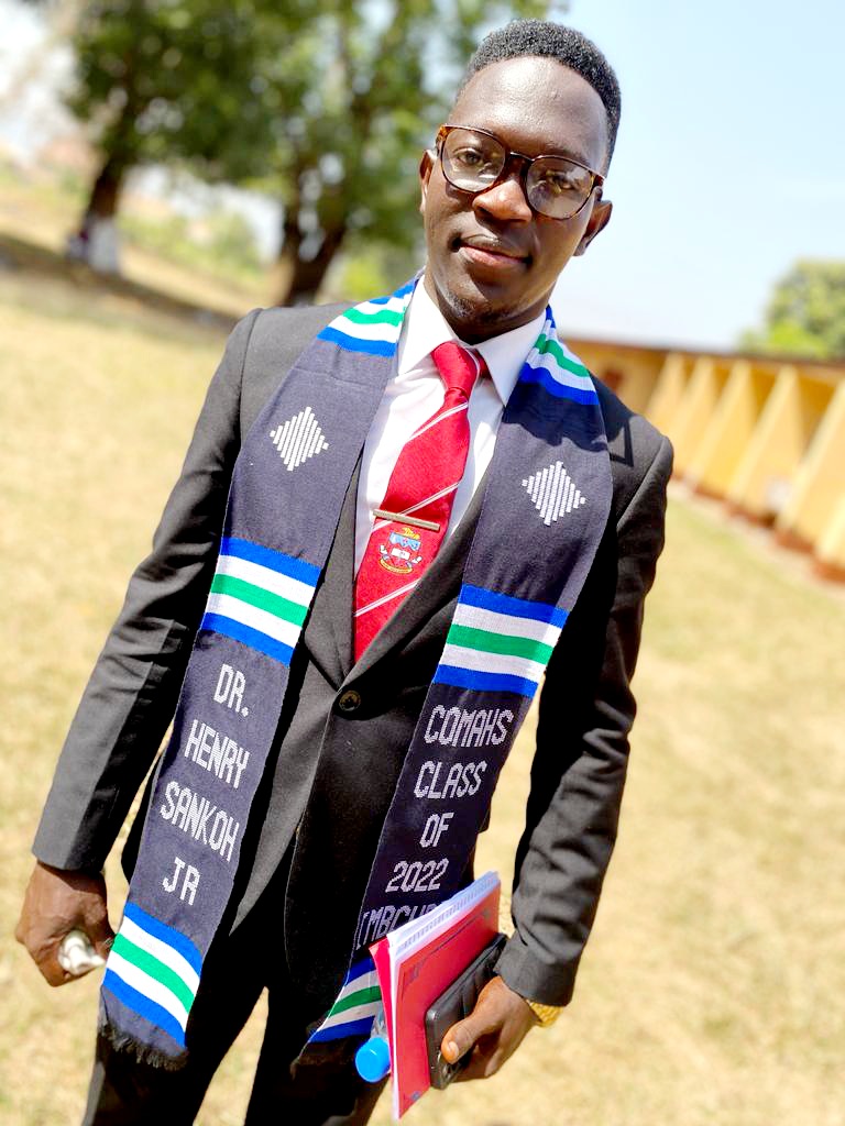 jr_sankoh's tweet photo. Bachelor of Medicine, Bachelor of Surgery (MBChB),bagged.

#Hippocratic #Oath taken yesterday at the College of Medicine and Allied Health Sciences #Swearing-in #Ceremony, to officially practice as a #Medical #Doctor.
It's Official,  Dr. Henry Sankoh Jr (MBChB).
All glory to God. https://t.co/umZT8vs1IQ