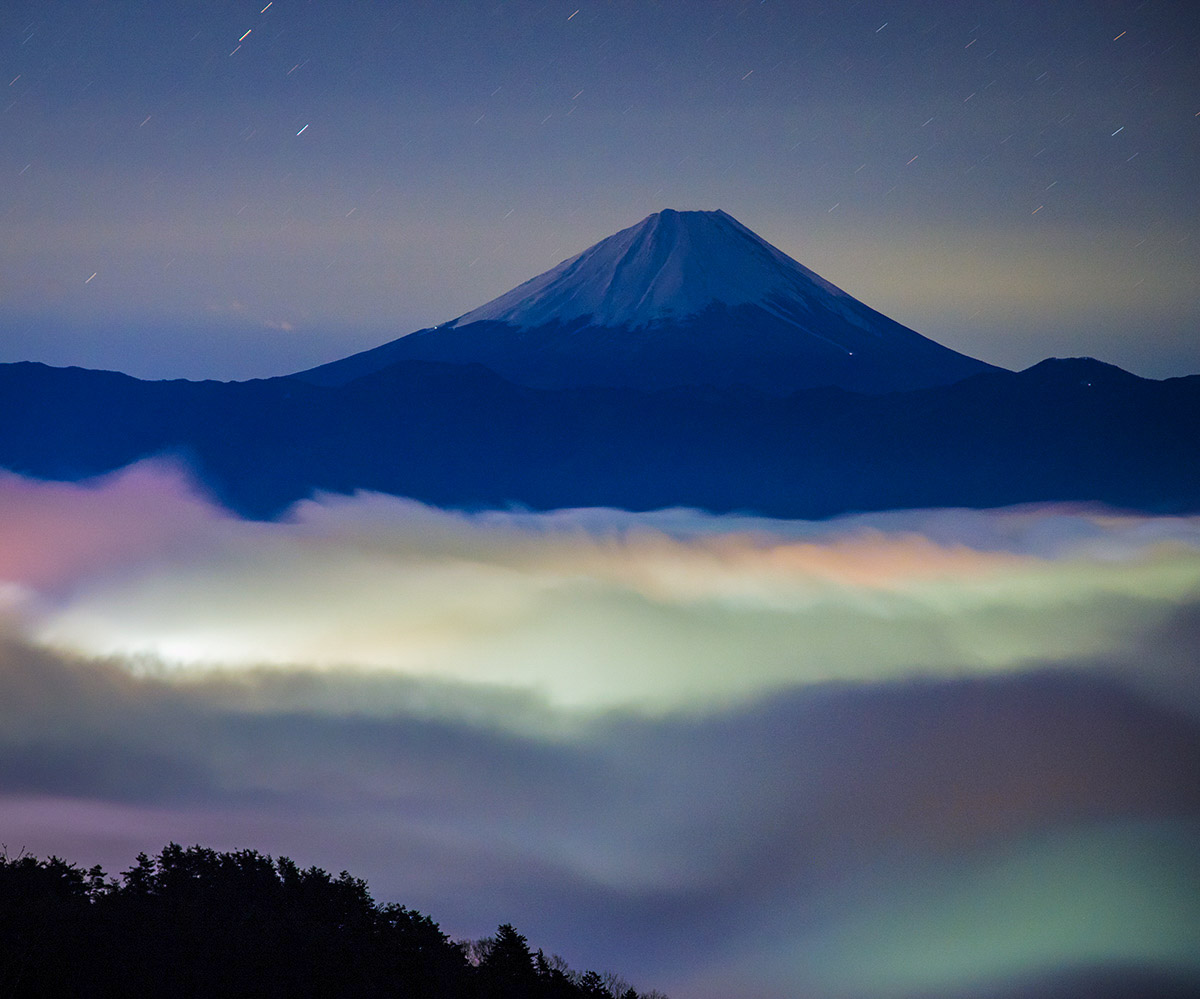 雲海の夜 南アルプス市で以前撮影。