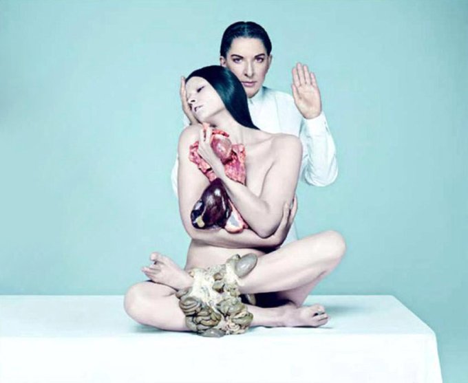 #Vogue #FashionGate #UkrainianVogue2014
#MarinaAbramovic is a Serbian conceptual & performance artist of #barbaric acts tinged with self-violence labelled as 'Masochistic art'. A euphemism for a frightening history of producing disturbing, #cannibalistic and #pedophilic art.
