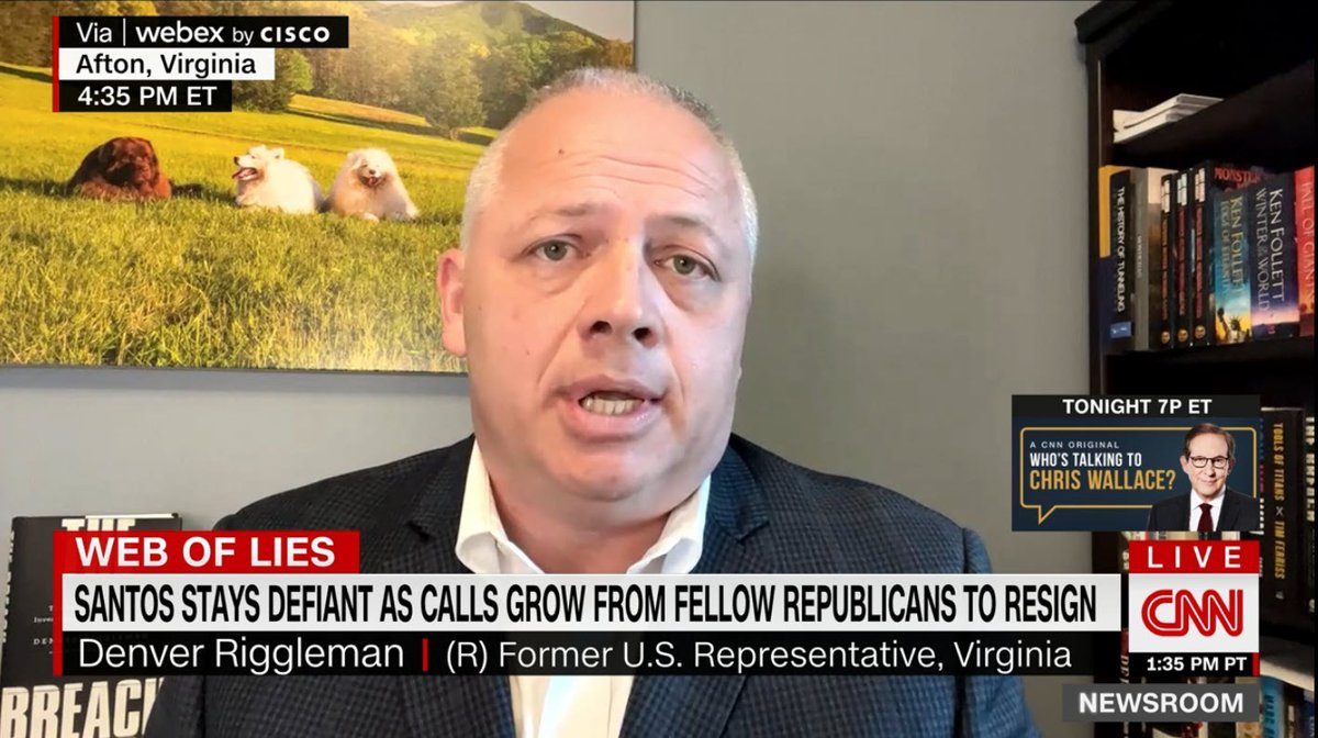 Porter_Anderson's tweet image. Media: @RepRiggleman to @Acosta on @Santos4Congress: &quot;It&apos;s almost like we&apos;ve reached maximum idiocy. He&apos;s such an example of people who&apos;ll do anything to win. It speaks to the un-seriousness, and sadly, of the @GOP conference ... For me it&apos;s an embarrassment to our country.&quot;