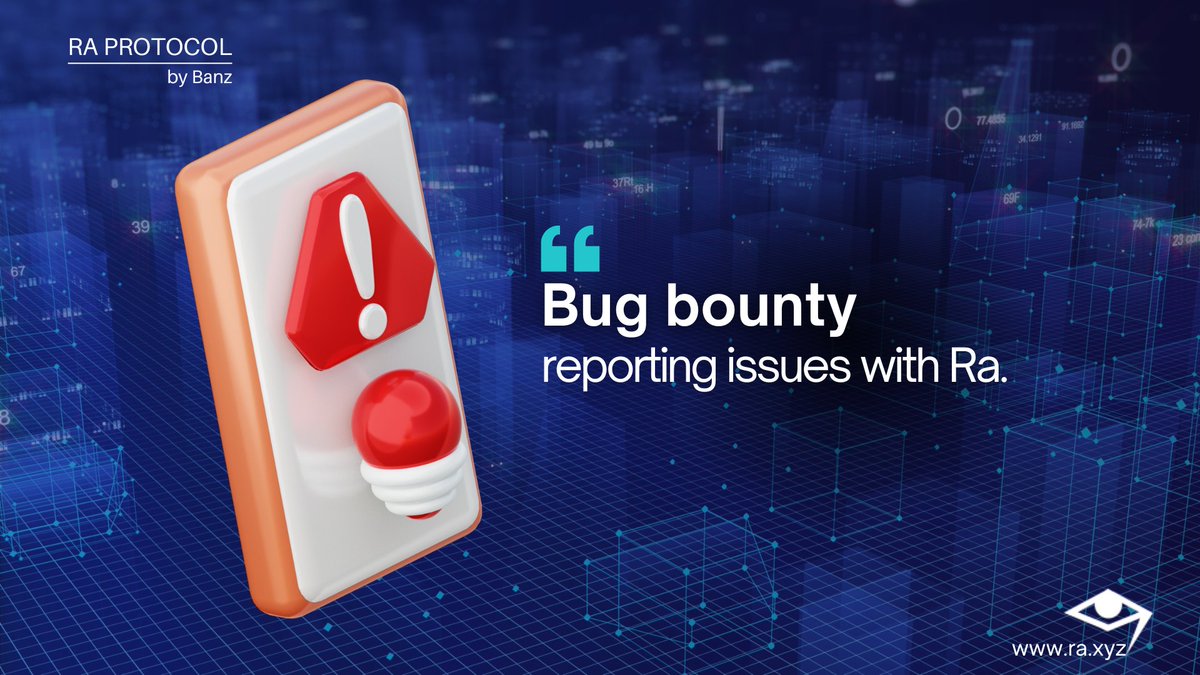 ProtocolRa's tweet photo. If you experience any recurring issues or bugs while using Ra, please let us know for a chance at a bug bounty reward.

#Dapp #liquidity #blockchain https://t.co/logWFhy34e