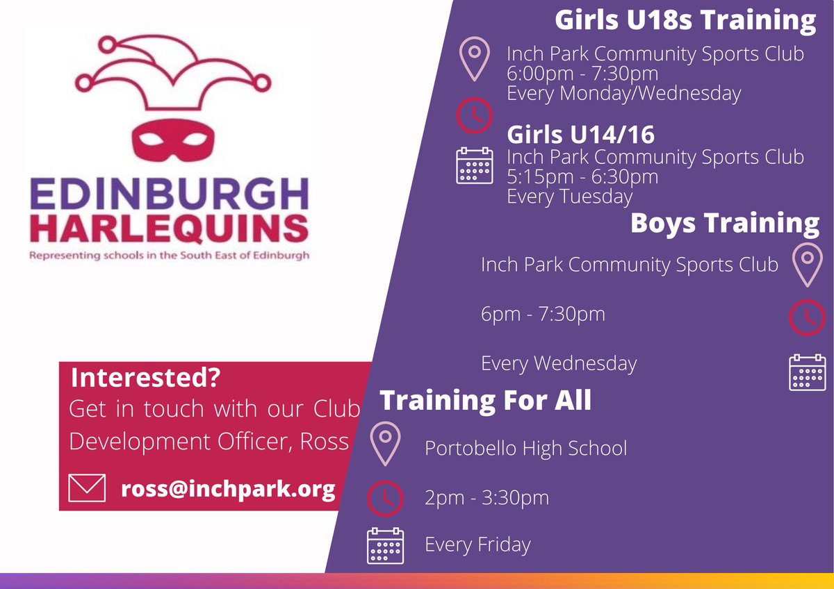 INFO | Looking to try something new in the new year? EHQUINS offer rugby to all age groups from S1-6 for both male and female teams. If interested then why not give it a try! Get in touch on info below or drop us a dm for more information.