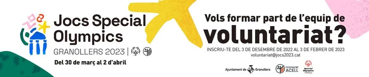 VOLS FORMAR PART DE L'EQUIP DE VOLUNTARIAT DELS JOCS SPECIAL OLYMPICS 2023? Enguany se celebraran a Granollers, del 30 de març al 2 d'abril. 
Inscriu-te en aquest formulari ➡️ docs.google.com/forms/d/e/1FAI…