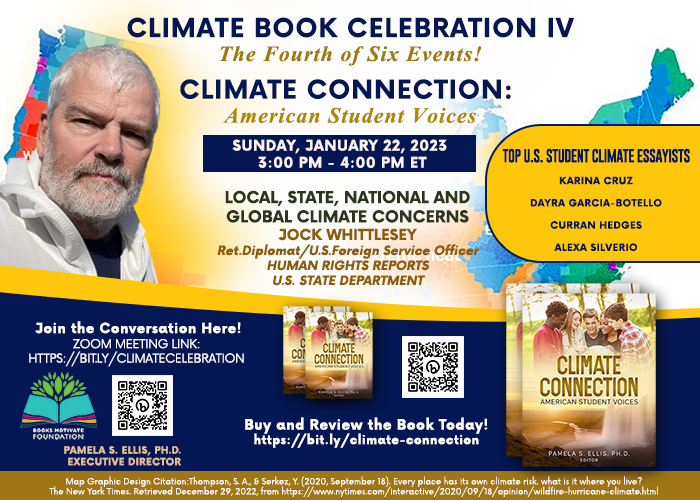 BooksMotivate's tweet photo. Peace, Health, and Prosperity Blessings to you and your family in 2023!
Thank you for supporting our climate concern and action mission. Attend the U.S. student climate essayists event with Jock Whittlesey, Ret. Diplomat/U.S. Foreign Service Officer.
https://t.co/EJDOnfe3XW https://t.co/GGLKRkPEQc