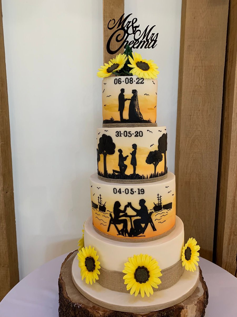 How to tell your love story on a cake! 

Silhouettes are a great way to share your love story or key moments in your relationship with your guests on your wedding day. In 2022 many of our couples really went for their silhouette love story on their wedding cakes! I love them all