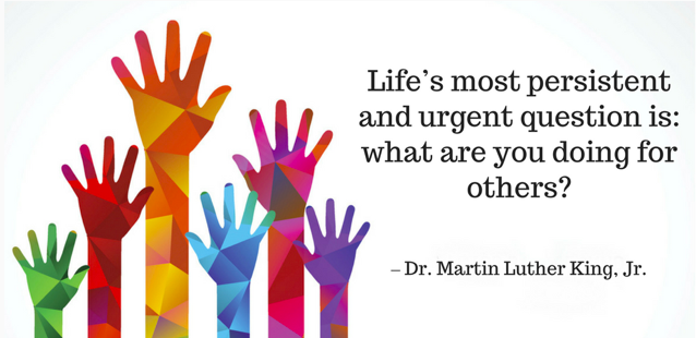 "Life's most persistent and urgent question is, 'What are you doing for others?'" Observed the third Monday in January, the Dr. Martin Luther King, Jr. Day of Service is the only federal holiday designated as a national day of service. 

Make January 16 a day on, not a day off...