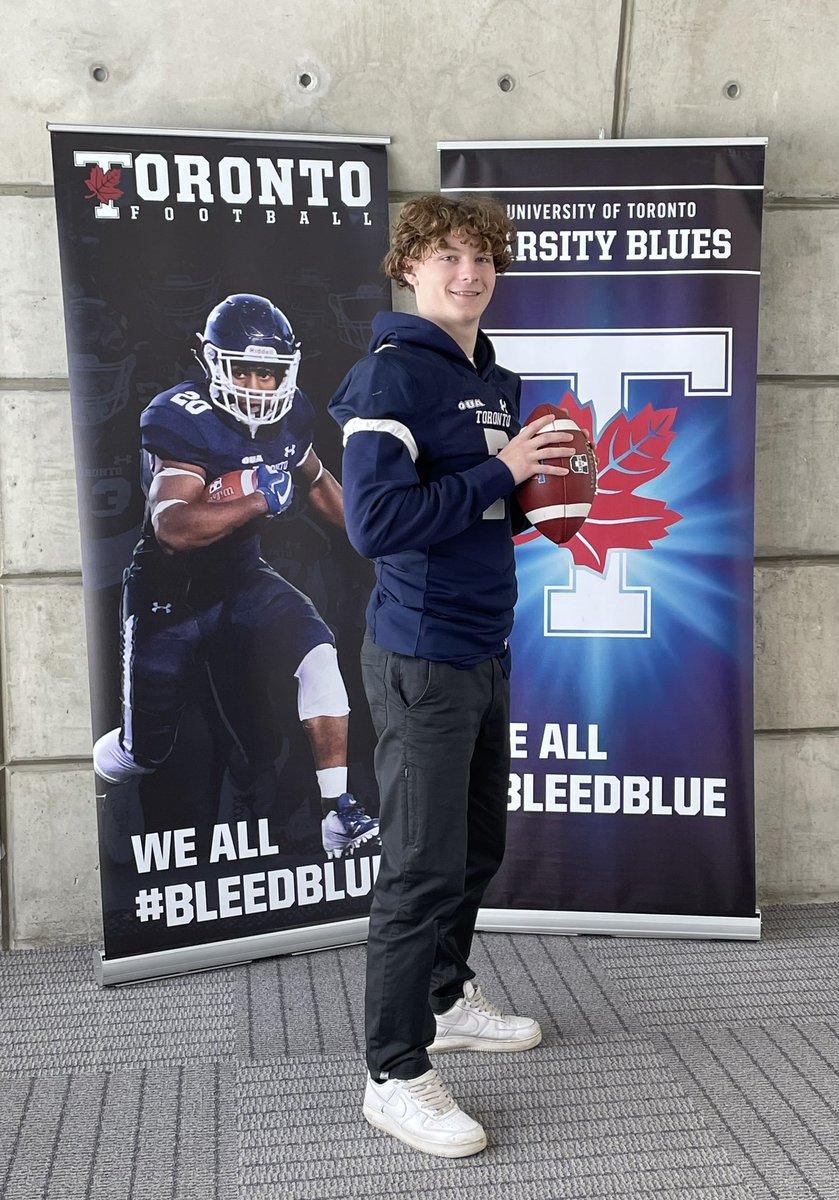 KalebDonoghue's tweet photo. After a great visit and conversations  with @cappiello99 and @coachjdamore I’m thankful to announce my commitment to the university of Toronto for this up coming fall season. ⚪️🔵 Very excited to become a part of the family! https://t.co/P3phGFgPcr