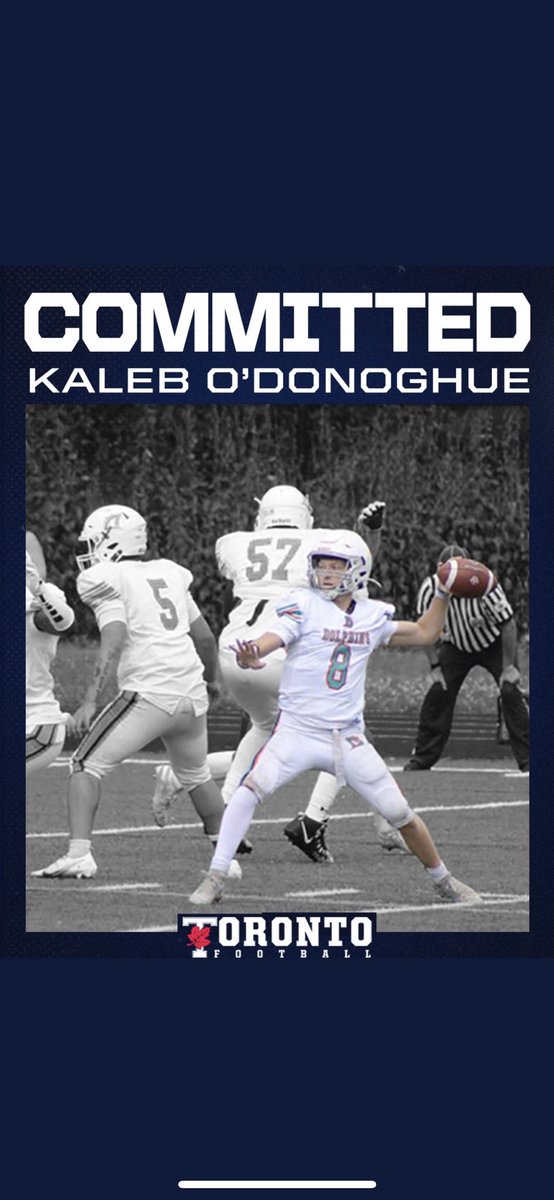 KalebDonoghue's tweet photo. After a great visit and conversations  with @cappiello99 and @coachjdamore I’m thankful to announce my commitment to the university of Toronto for this up coming fall season. ⚪️🔵 Very excited to become a part of the family! https://t.co/P3phGFgPcr