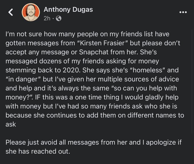 Please read this.. stop giving to @kirstenfrasier_ #DoNotDonate - I&rsquo;m all about helping others but when<a class="tags" target="_blank" title="On Twitter" href="/?out=eyJ0eXAiOiJKV1QiLCJhbGciOiJIUzUxMiJ9.eyJpYXQiOjE3MjU4NTc0NzgsImlzcyI6InR3cG9ybnN0YXJzLmNvbSIsIm5iZiI6MTcyNTg1NzQ3OCwiZXhwIjoxNzU3MzkzNDc4LCJyZWRpcmVjdF91cmwiOiJodHRwczovL3R3aXR0ZXIuY29tL2tpcnN0ZW5mcmFzaWVyXyJ9.LjJPa0o0fbyQnduHf1zUw5AXAyGYfKsa-UyucxgBfVh_Ix7S9JZQKAaw2PenKCl6p13CIJvsBaRm2w6Mm7paiw">@kirstenfrasier_</a><a href="/tag/donotdonate"class="tags"><span>#donotdonate</span></a>