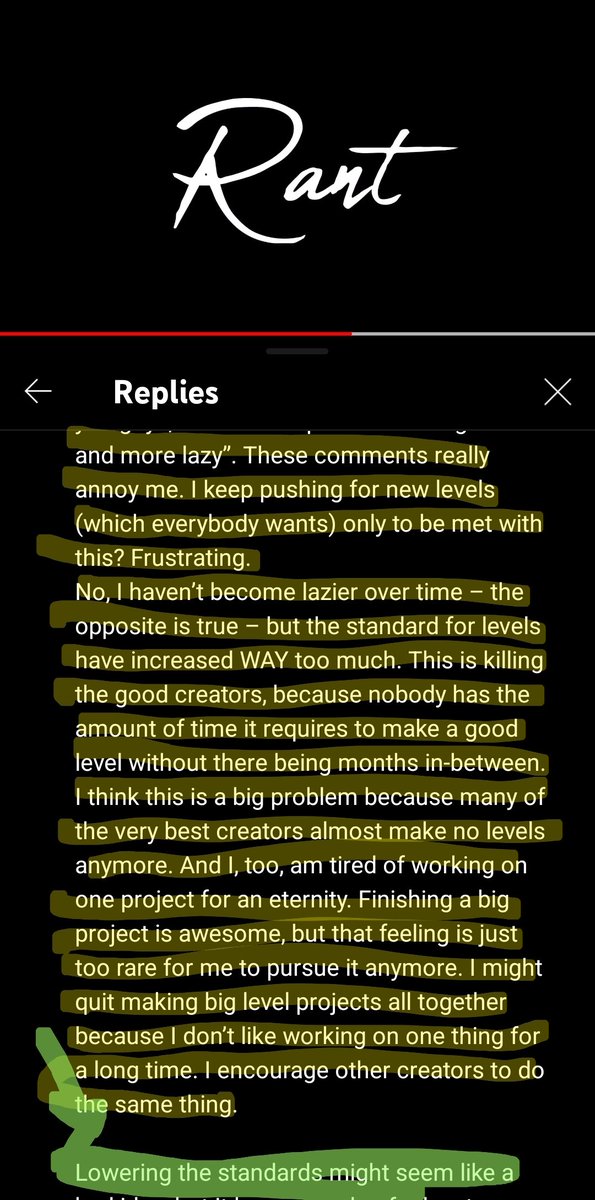 GasmantL's tweet photo. For example, the most obvious reason why #Levelution flopped was how bad the "explanation" video was. To sum:

- The video was 6s, 1 word.

- The actual details were tucked away in the comments

- The comment was packed with recursive rambling &amp; angry ranting (see: in yellow) https://t.co/8loR5LcoC9