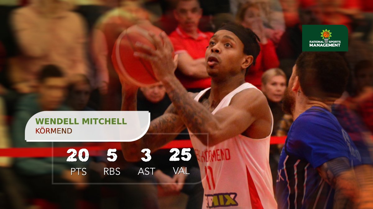 Rtnlsprtsmn's tweet photo. Wendell Mitchell (@ezbuckschuck) played an important role in Körmend's win against Szeged yesterday. The SG helped his team with 20 points, 5 rebounds, 3 assists and 25 VAL points in total.
#JSFSports #JSF https://t.co/W8D0Q3kGfi