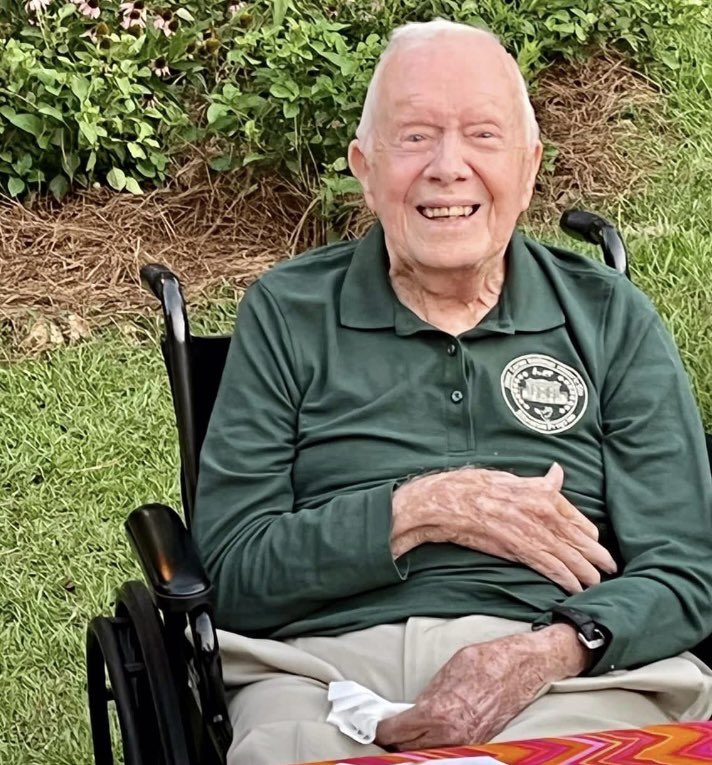 Imagine being this joyous as a 98 year old. Jimmy is a national treasure, whatever you think of his politics or presidency. He will be 99 in October, amazing.