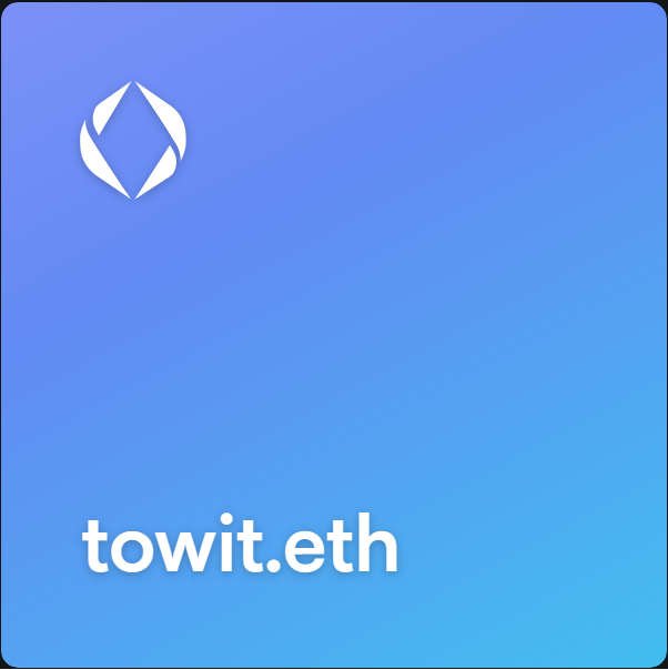 pompENS's tweet photo. #ENS #ensdomains #Web3 #NFT #metaverse #Domains #Authentication #ensdomain #domain #viral #Twitter #namely #towit #videlicet #scilicet
that is to say.
towit.eth https://t.co/OnwU7RiOhm