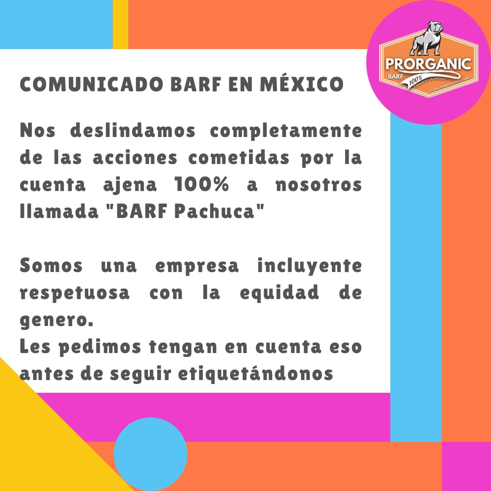 BARFenMexico's tweet photo. @MasciarelliR No somos BARF PACHUCA
NO SOMOS MISMO LOGO
NO VENDEMOS EN PACHUCA

En @BARFenMexico SOMOS INCLUYENTES
SOMOS #BARFenMéxico y apoyamos la Igualdad y Equidad de Género. https://t.co/Tg8TxGu5nS