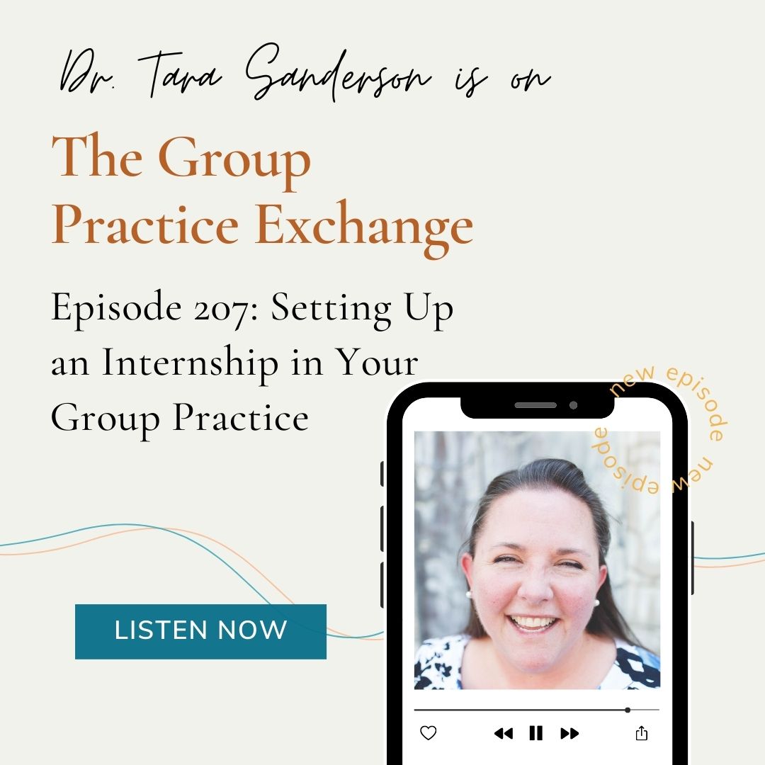 Did you catch the newest episode of The Group Practice Exchange that I was on? We had a great time talking about ALL things internships, specifically how to start your own program! Go listen to it now wherever you get your podcasts!