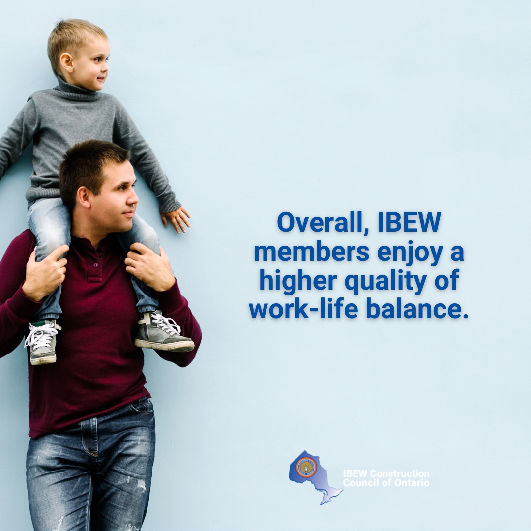 IBEW_CCO's tweet photo. With good pay, contributions towards retirement, a comprehensive benefits package, and firm controls on the length of each working day (with no penalty for declining overtime), IBEW members, overall, enjoy an enhanced work-life balance and a higher standard of living.
#workl... https://t.co/ENXlGouKZh