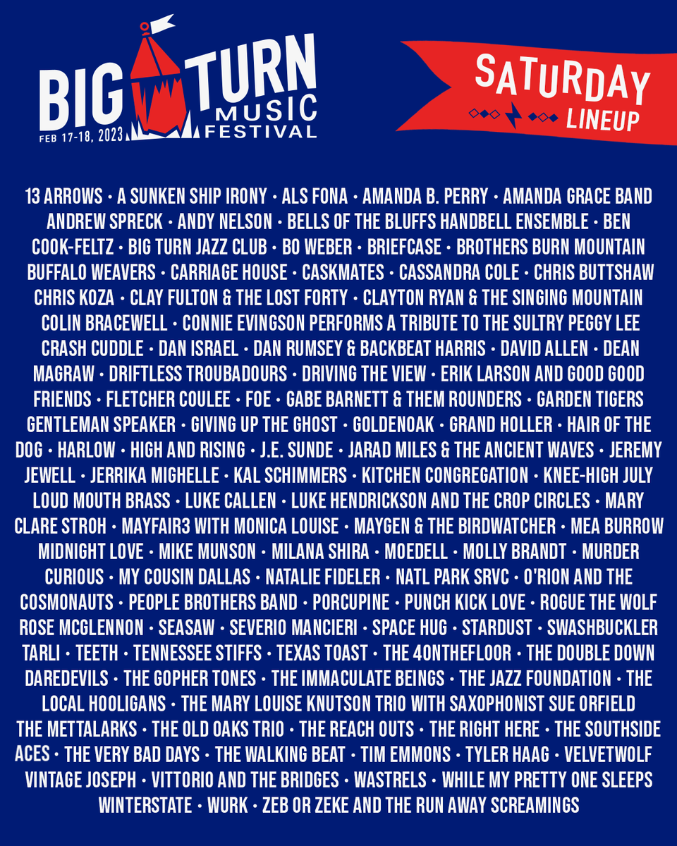 Coming up quick: <a href="/BigTurnRedWing/">Big Turn Music Fest</a> in #redwingmn 

🫵Snag a 17% discount while you can...

✅Go to: aftontickets.com/event/buyticke…... 
 
✅Enter PROMO CODE: btmfartist 

Just hitting the streets Friday nite? 

✅Hit the same link and enter PROMO CODE: fridayartist and save 25%.