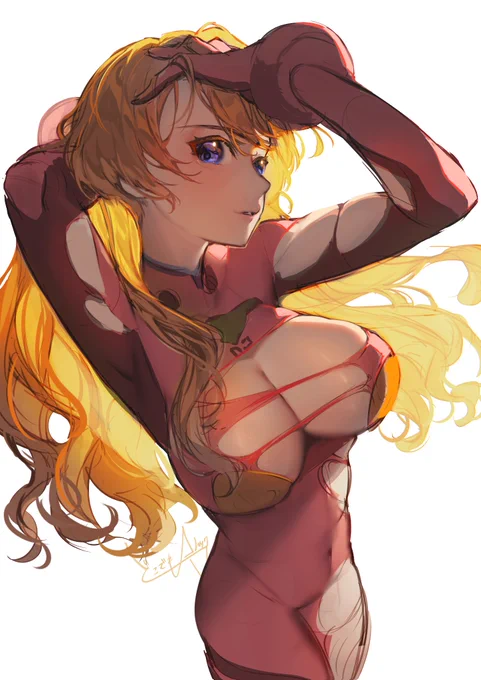 深夜のらくがき。ずっと描いてみたかったアスカ。 