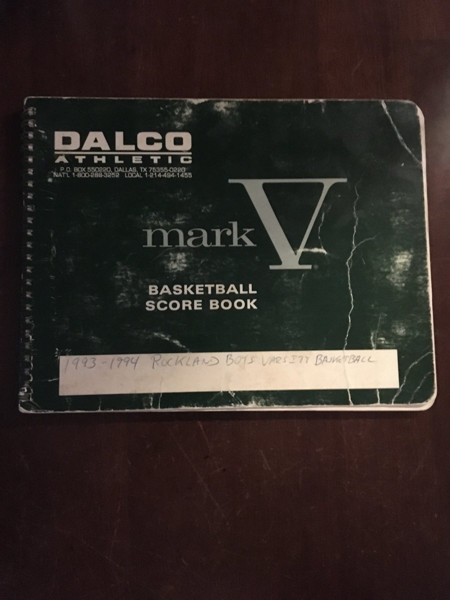 CoachCapone31's tweet photo. Apologies to any job interviewers and for the inaccurate info on my resume. I averaged 18.3 ppg, not 18.2 for Rockland in 1994 in the formidable Atlantic Coast League. Thanks @BBALL128 for bequeathing me this prized possession. #ScoreWithConfidence https://t.co/4dL6UKv6Qk