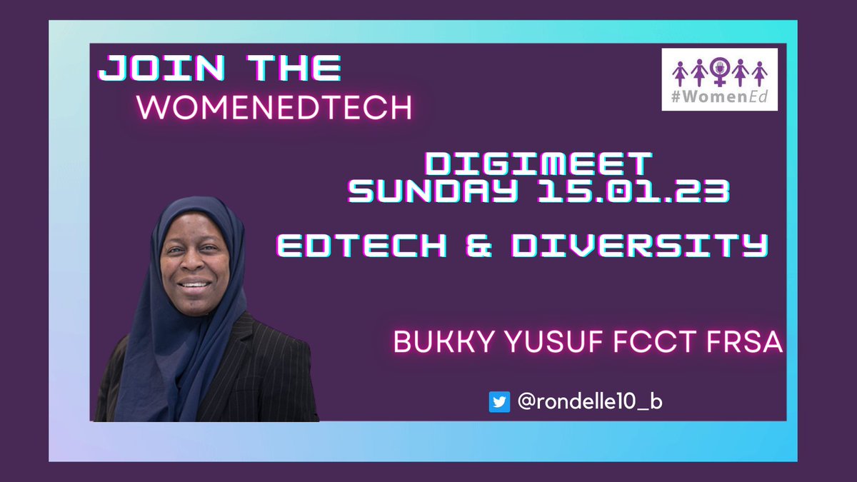 Time for my contribution to the #WomenEdTechDigiMeet. My blog is on the theme of #EdTech & #Diversity. teachleadco.wordpress.com/2023/01/15/div… @WomenEd_Tech @cerasmusteach @ViviennePorritt @WhatTheTrigMath @neelamaparmar1 @JulesDaulby @mbdopwell @LouiseMesma @msybibi @ParmPlummer