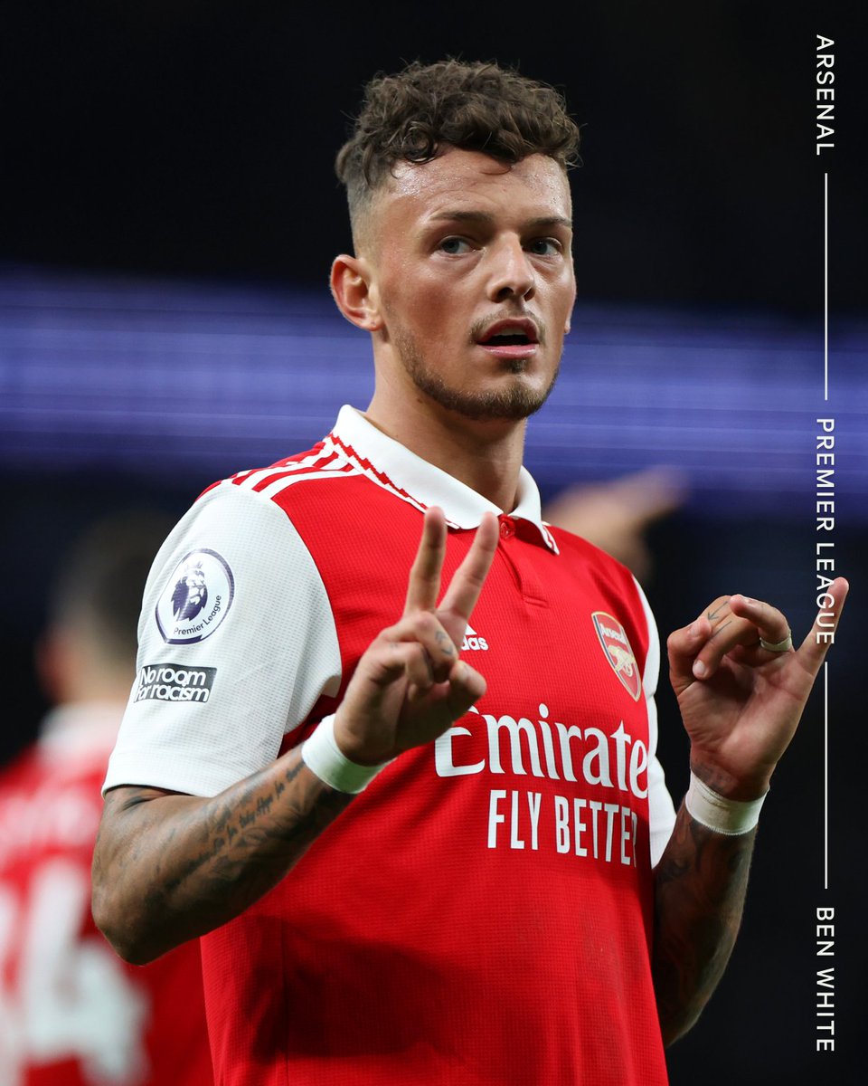 TheAthleticFC's tweet image. Arsenal's Ben White gives Tottenham fans a reminder of the score, as if they needed one...

#TOTARS
