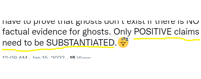 worldviewdesign's tweet photo. I sometimes see statements that suggest that only positive claims (about what is) require evidence. 

Would they say that "everything is something" [a positive claim] requires evidence, whereas "there is nothing beyond the mental" requires no evidence at all? https://t.co/51pdTZzeaK