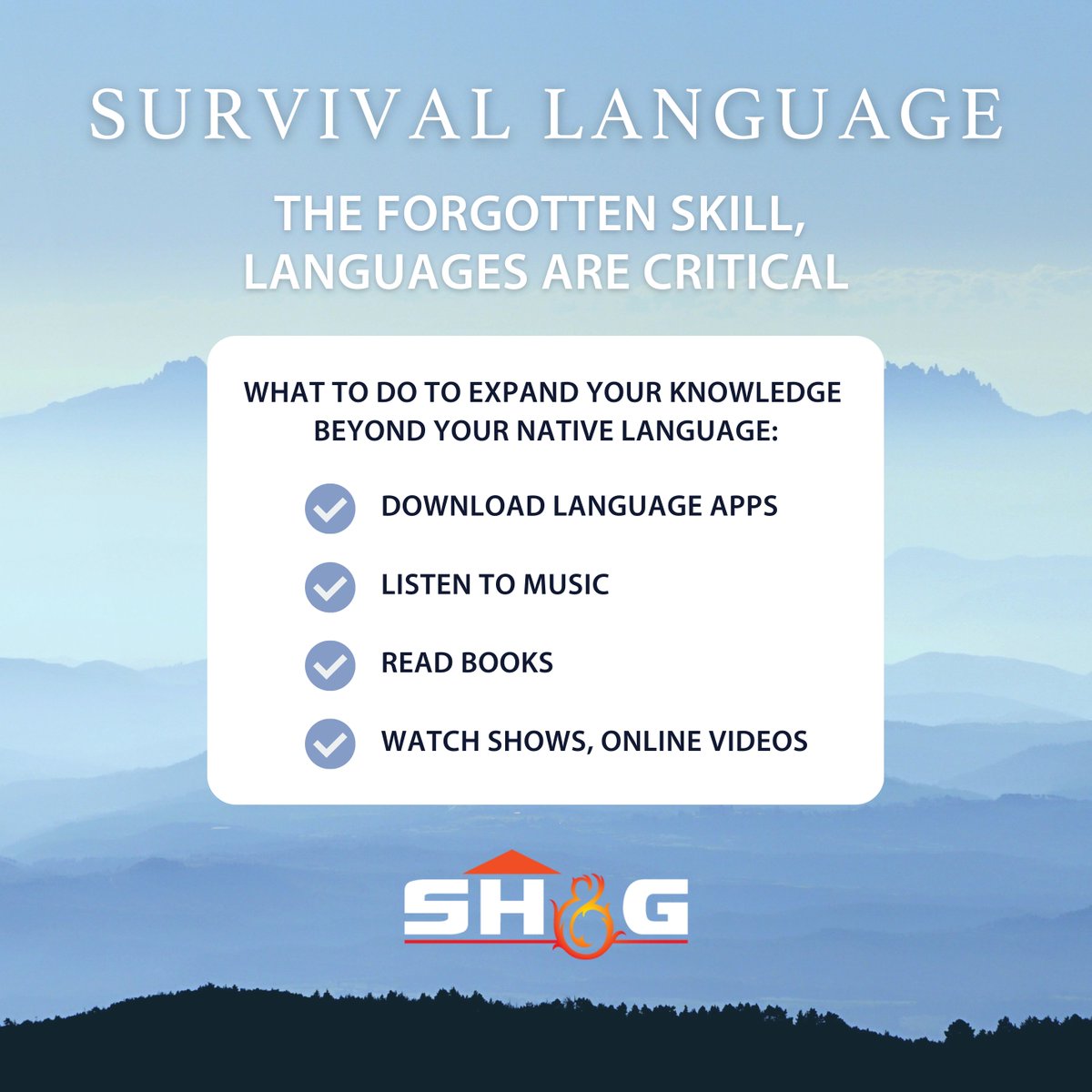 SurvivalHandG's tweet photo. 1/2 How can a foreign language help you survive if you are not leaving the country? Consider the possibility that you are lost. What if you are hurt and need help from a stranger who does not speak English? 🤔
#SHGMagazine #BeSelfReliant https://t.co/0R2sJe6GUe