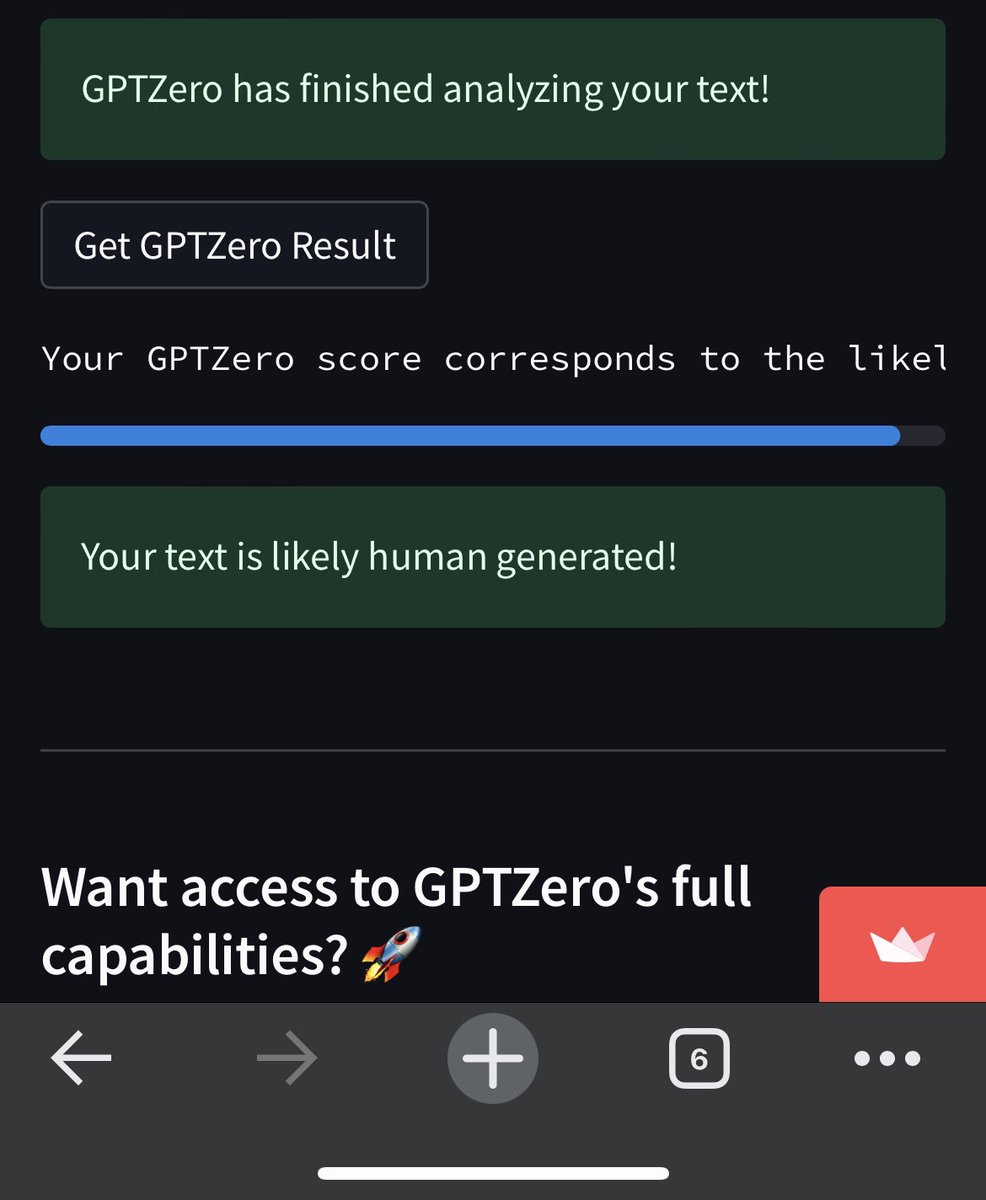 Created an email for <a href="/edward_the6/">Edward Tian</a> about his awesome new tool #GPTZero 

Ajax (ajaxemail.xyz) beat the test 😂 

To be fair it was a fairly short email
