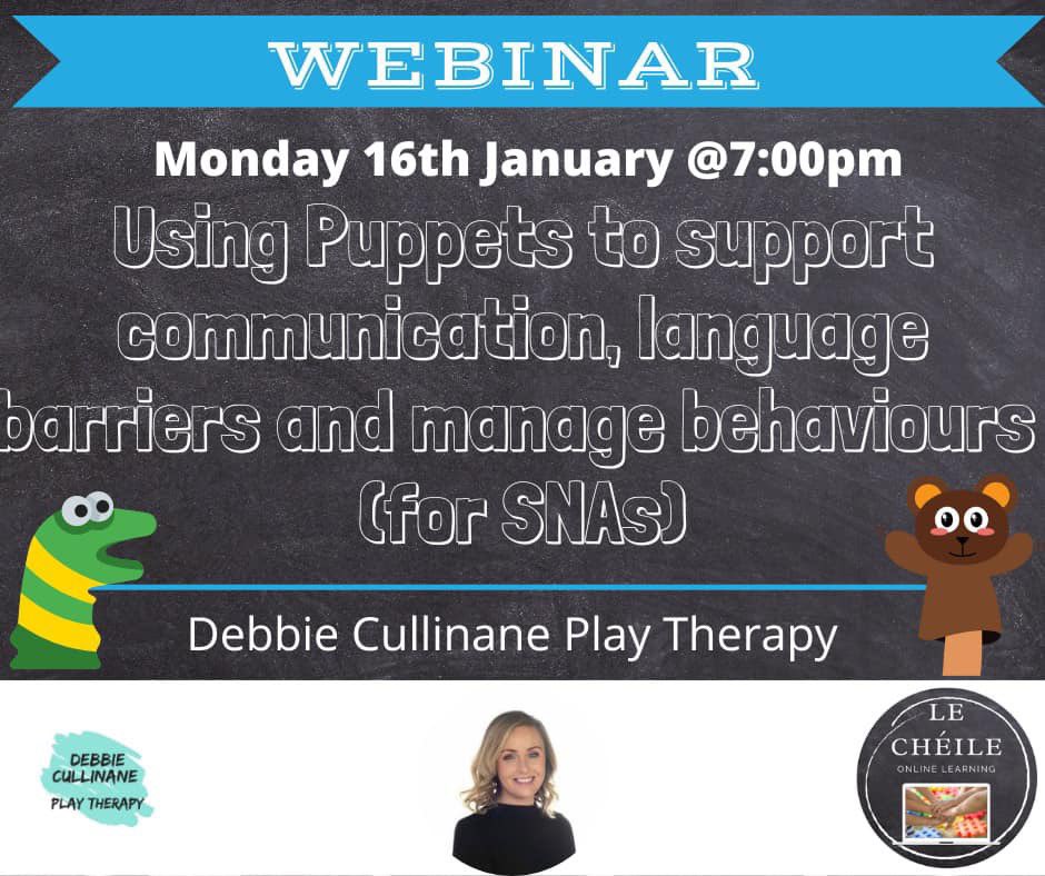 ➡️Taking place tomorrow night⬅️

➡️Using Puppets to support communication, language barriers and manage behaviours (SNAs) <a href="/SNAAGIre/">SNA_Advocacy_Group</a> @Equality4SNAs <a href="/SNAsSpeakOut/">SNAsSpeakOut (Carol) #RespectForSNAs 💙</a> 

lecheileonlinelearning.ie/webinars/snas/…