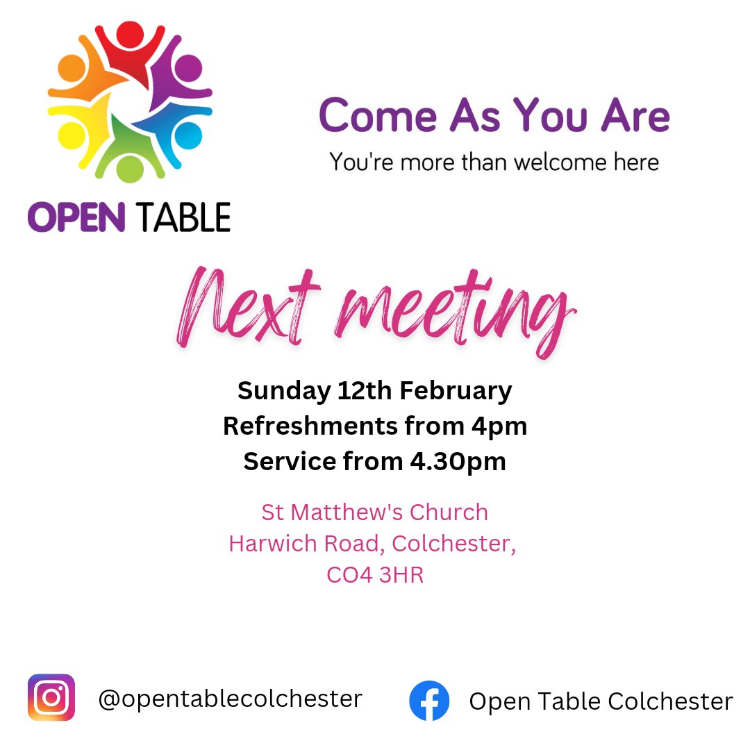 Join us on the 12th of February for our service celebrating the love of God for ALL of His people, made in His own image.