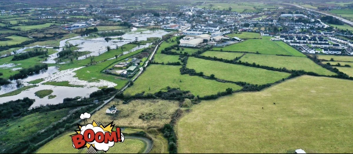 Dickdoc123's tweet image. @GortBiogas this shows proximity of 25 acre Biogas plant is to Gort. Note 10 m from river and in a flood plain- floods on all sides in turlough country. GALWAY Co Co refused outright but all ok with ABP. #reckless #outrageous ⁦@galwayad⁩
⁦@Galwaybayfmnews⁩
