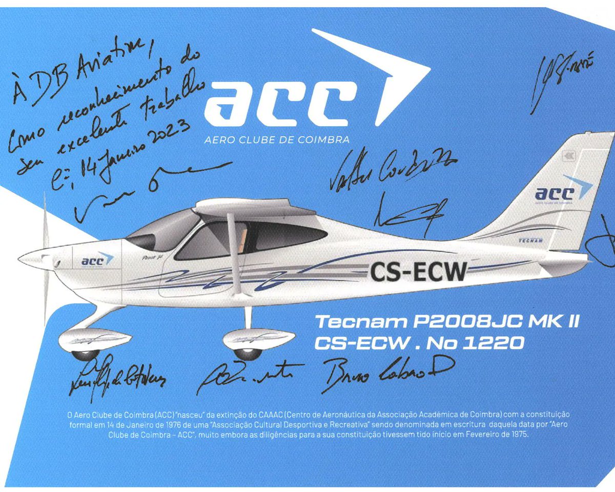 db_aviation's tweet photo. O Aero Clube de Coimbra (ACC) celebrou o seu 47º aniversário no dia 14 de Janeiro. Na celebração, a CAMO DB Aviation foi agraciada com um certificado de reconhecimento pela sua dedicação à gestão de aeronavegabilidade da frota ACC. O nosso muito obrigado. https://t.co/NZZoaCYyyH