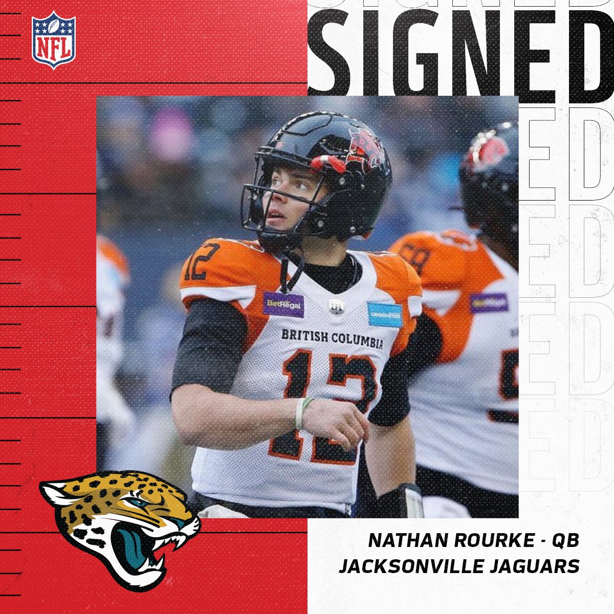 NFLCanada's tweet photo. Welcome to the NFL, @nathan_rourke! 💪

The Victoria born QB has signed with the @Jaguars. 

📸: @nathan_rourke | #DUUUVAL https://t.co/W22Xu2fXIb