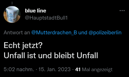 darksightberlin's tweet photo. Wenn ein Polizist mit 134 km/h durch Berlin fährt, weiß er, daß er andere töten kann. https://t.co/rBhO8u1Ae1